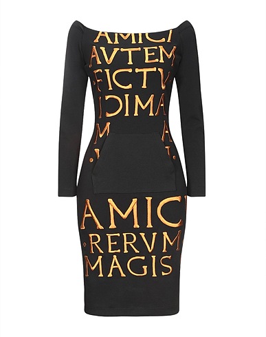 MOSCHINO Sheath dress Black 97% Cotton, 3% Other Fibres
