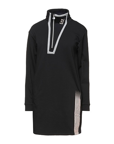 EA7 Short dress Black 76% Cotton, 20% Polyester, 4% Elastane