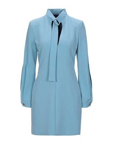 ANGELO MARANI Short dress Sky blue 68% Acetate, 32% Polyester