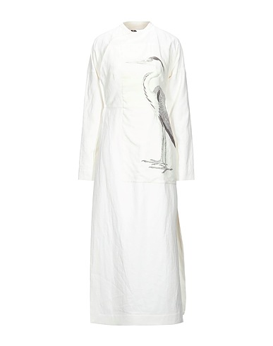JIL SANDER Long dress White 100% Linen, Cotton, Silk
