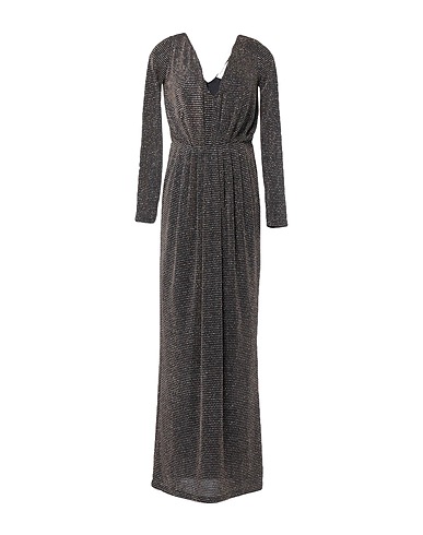 ANNA RACHELE Long dress Black 91% Polyamide, 5% Elastane, 4% Metallic fiber