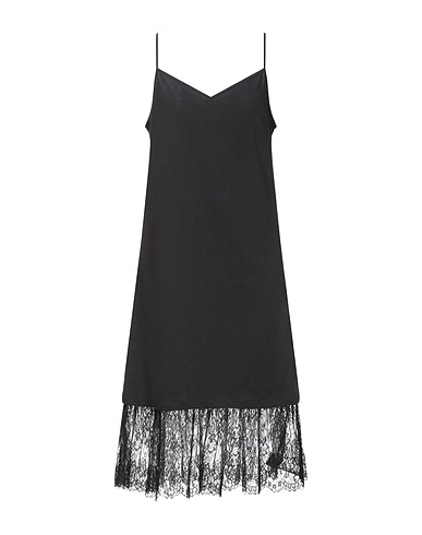TWINSET Midi dress Black 100% Cotton, Polyamide