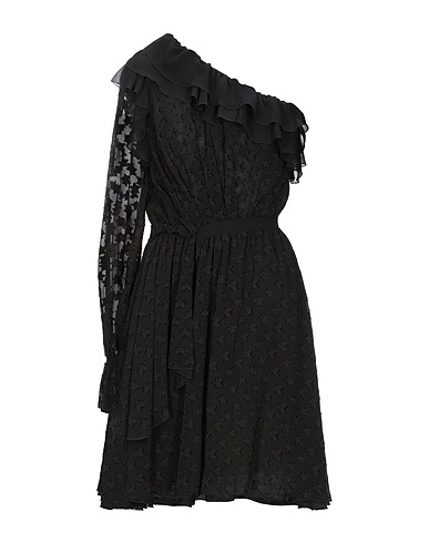 DONDUP One-shoulder dress Black 100% Viscose, Polyester