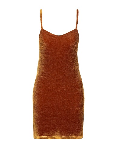 DONDUP Sheath dress Brown 69% Viscose, 26% Polyamide, 5% Elastane