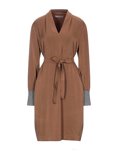MARELLA Midi dress Khaki 87% Acetate, 13% Polyester