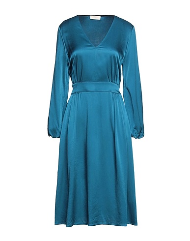 MOMONÍ Vestito midi Verde petrolio 95% Viscosa, 5% Lana