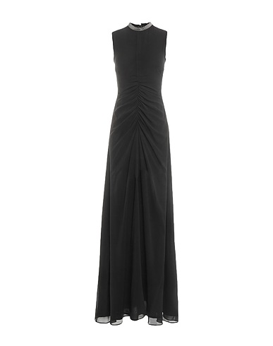 FABIANA FILIPPI Long dress Black 96% Silk, 4% Elastane