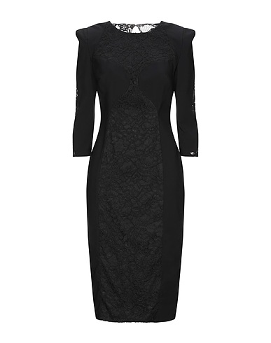 ELISABETTA FRANCHI Midi dress Black 84% Polyamide, 16% Elastane, Viscose