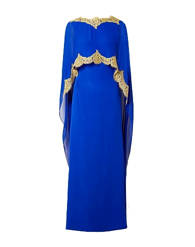REEM ACRA Long dress Blue 100% Silk