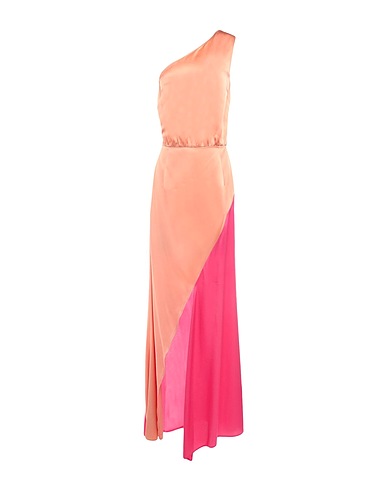 SEMICOUTURE Vestito lungo Albicocca 82% Acetato, 18% Viscosa