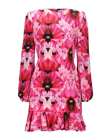MCQUEEN Short dress Fuchsia 100% Silk