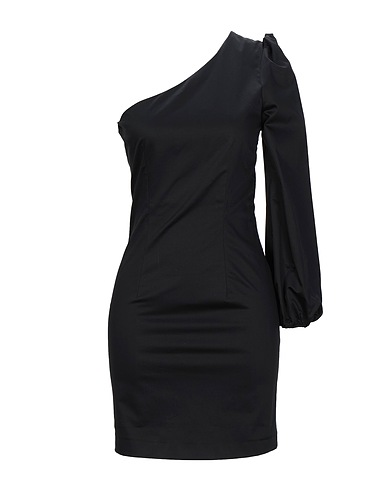TWINSET One-shoulder dress Black 60% Cotton, 38% Modal, 2% Elastane
