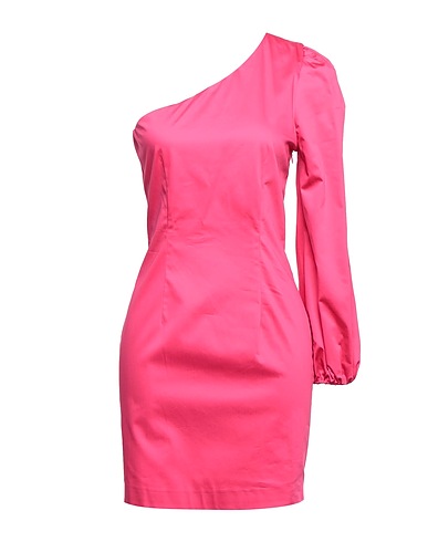 TWINSET One-shoulder dress Fuchsia 60% Cotton, 38% Modal, 2% Elastane