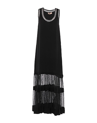 TWINSET Long dress Black 100% Viscose, Polyester