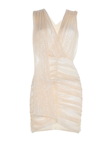 SIMONA CORSELLINI Short dress Beige 90% Silk, 10% Polyester