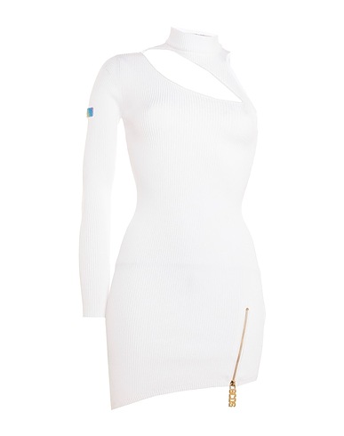 GCDS One-shoulder dress White 98% Polyamide, 2% Elastane