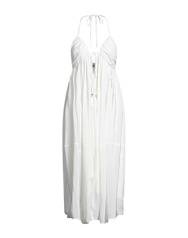 TWINSET Midi dress White 73% Acetate, 27% Viscose