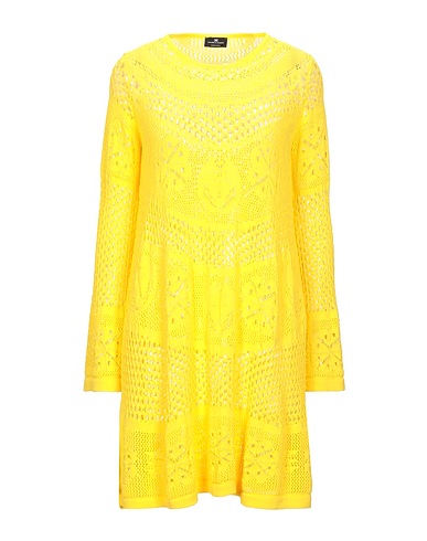 ELISABETTA FRANCHI Short dress Yellow 65% Viscose, 35% Polyamide