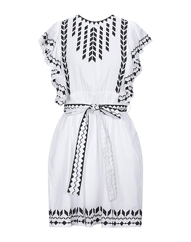 PIN UP STARS Short dress White 100% Cotton