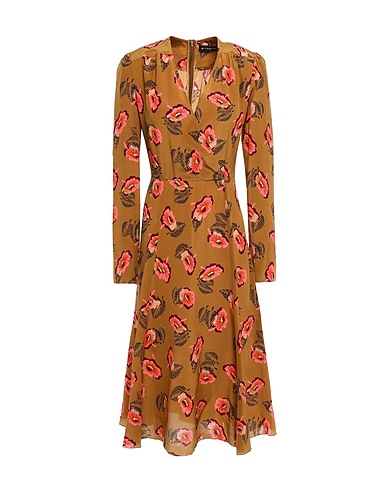 ETRO Midi dress Brown 100% Silk