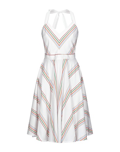 OTTOD'AME Vestito midi Bianco 88% Viscosa, 12% Poliammide