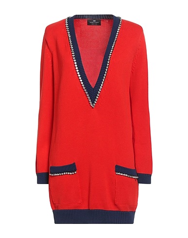 ELISABETTA FRANCHI Short dress Red 100% Cotton, Glass