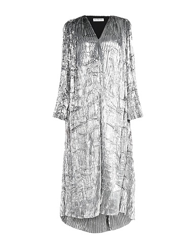 BALENCIAGA Long dress Silver 75% Metallic fiber, 25% Silk