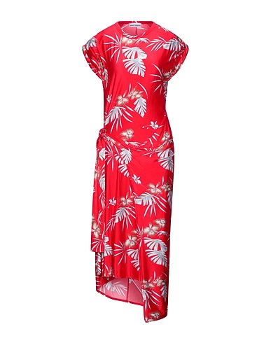 RABANNE Midi dress Red 90% Viscose, 10% Elastane