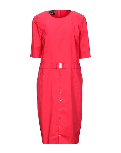 BOUTIQUE MOSCHINO Midi-Kleid Rot 98% Baumwolle, 2% Elastan