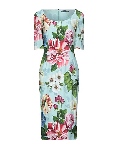 DOLCE&GABBANA Midi dress Light green 97% Viscose, 3% Elastane