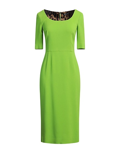 DOLCE&GABBANA Midi dress Lime green 51% Viscose, 46% Acetate, 3% Elastane