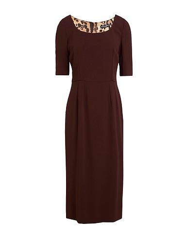 DOLCE&GABBANA Midi dress Brown 51% Viscose, 46% Acetate, 3% Elastane