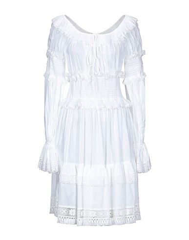 DOLCE&GABBANA Midi dress White 98% Cotton, 2% Polyamide