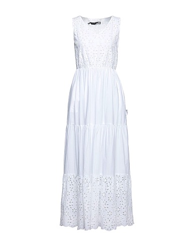 LOVE MOSCHINO Long dress White 60% Cotton, 40% Polyester