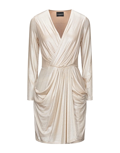 ATOS LOMBARDINI Short dress Gold 95% Acetate, 5% Elastane