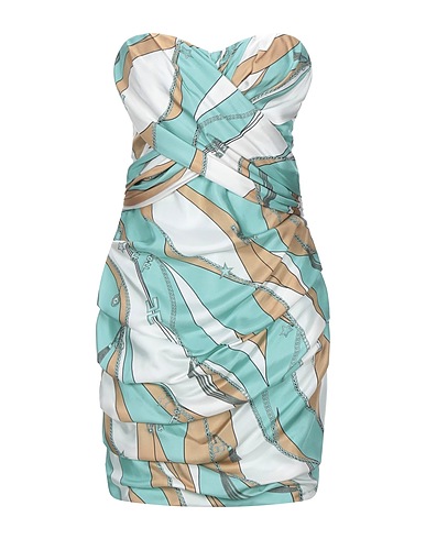 ELISABETTA FRANCHI Short dress Turquoise 100% Silk, Polyamide, Elastane, Polyurethane