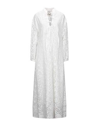 L' AUTRE CHOSE ロングワンピース・ドレス ホワイト ポリエステル 70% / コットン 30%