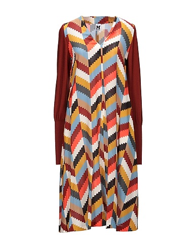 M MISSONI Midi dress Brown 100% Silk, Virgin Wool, Polyamide