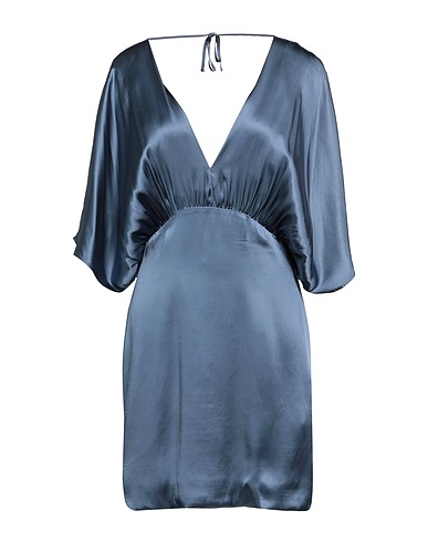 SEMICOUTURE Short dress Slate blue 75% Acetate, 25% Silk
