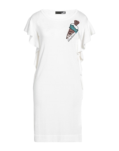 LOVE MOSCHINO Κοντό φόρεμα BIANCO 62% Βισκόζη, 38% Πολυαμίδη