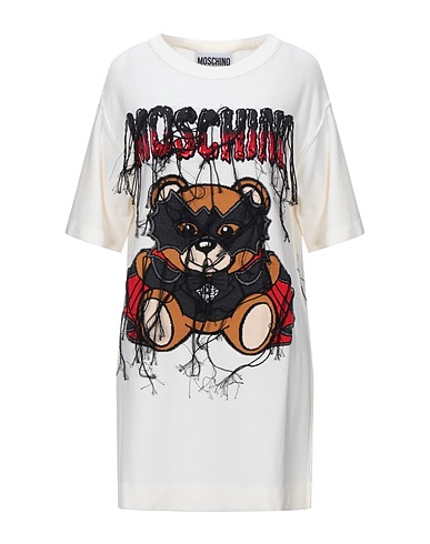 MOSCHINO Short dress White 100% Virgin Wool, Cotton
