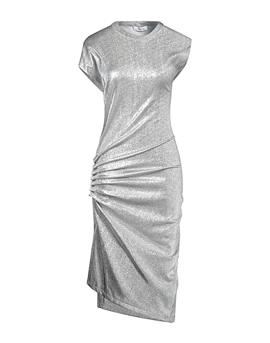 RABANNE Midi dress Silver 75% Viscose, 20% Polyester, 5% Elastane