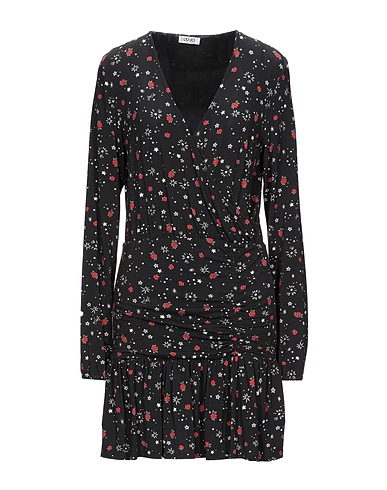 LIU •JO Short dress Black 95% Viscose, 5% Elastane