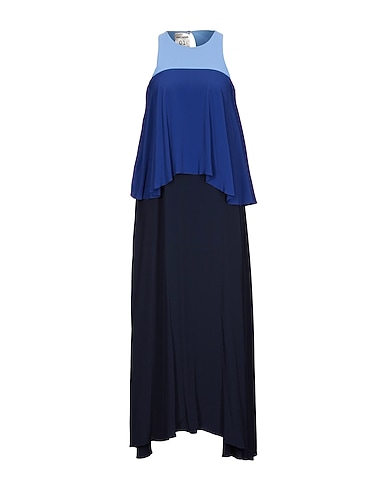 SEMICOUTURE Long dress Sky blue 69% Acetate, 31% Silk