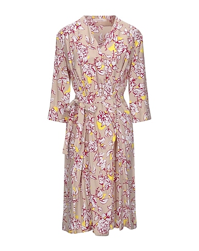 LIVIANA CONTI Midi dress Beige 75% Acetate, 25% Silk