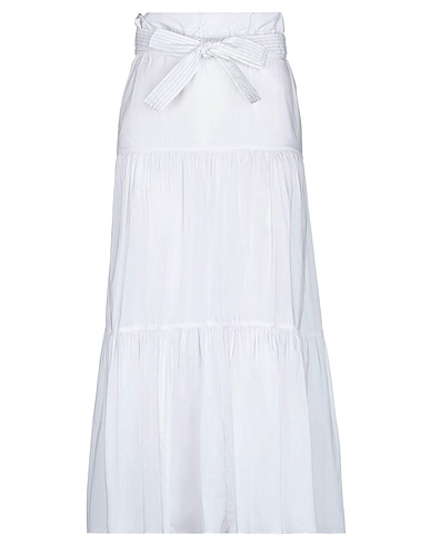 LIVIANA CONTI Maxi Skirts White 68% Cotton, 28% Polyamide, 4% Elastane