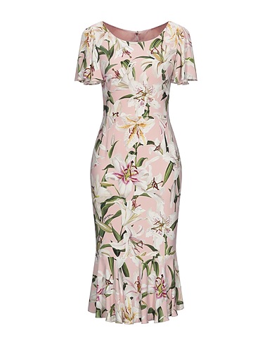 DOLCE&GABBANA Midi dress Pink 95% Viscose, 5% Elastane