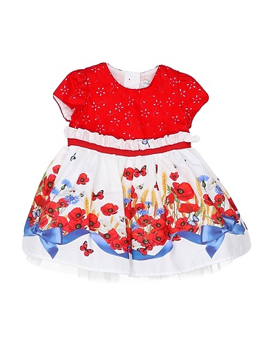 MONNALISA Vestido para bebé  Red 100% Cotton, Polyamide