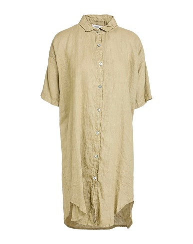 CROSSLEY Hemdkleid Khaki 100% Leinen