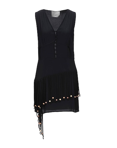FRANKIE MORELLO Midi dress Black 67% Acetate, 33% Silk, Cotton, Elastane